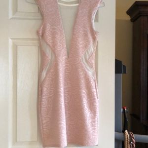 Adorable pink n cream stretchy dress